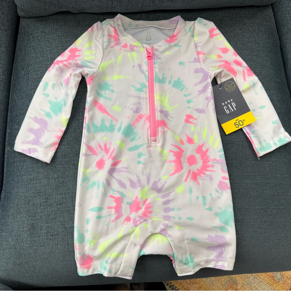 Baby GAP Vibrant Tie-Dye Rashguard Bodysuit